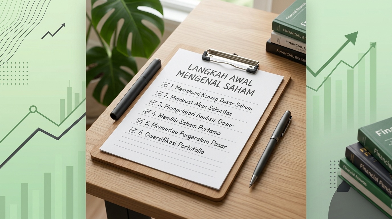 Ilustrasi daftar periksa langkah awal mengenal saham